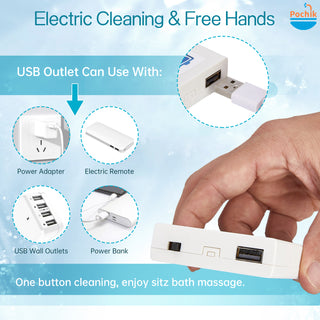 Pochik Electric Sitz Bath, Sitz Bath for Toilet Postpartum Care and Hemorrhoids,Unisex Foldable Toilet Seat